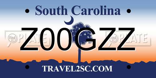 Z00GZZ South Carolina License Plate