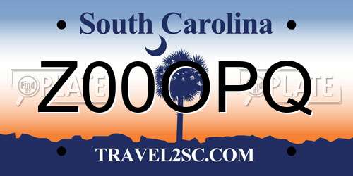 Z00OPQ South Carolina License Plate