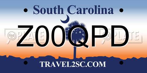 Z00QPD South Carolina License Plate