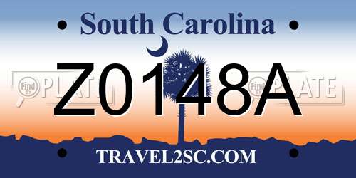 Z0148A South Carolina License Plate
