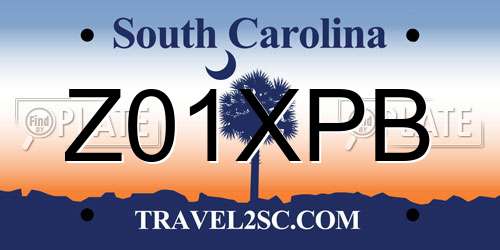 Z01XPB South Carolina License Plate