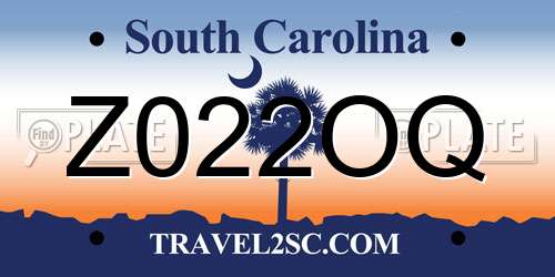 Z022OQ South Carolina License Plate