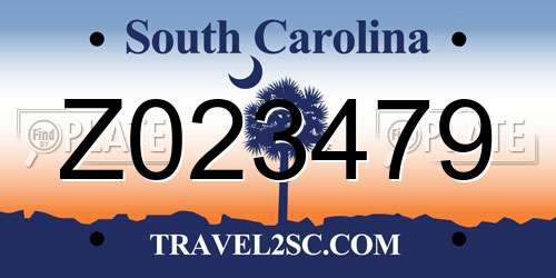 Z023479 South Carolina License Plate