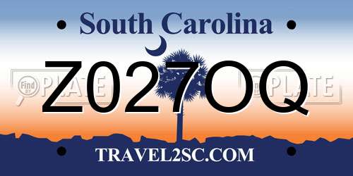 Z027OQ South Carolina License Plate
