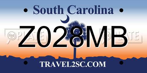 Z028MB South Carolina License Plate