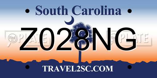 Z028NG South Carolina License Plate