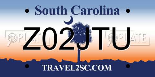 Z02JTU South Carolina License Plate