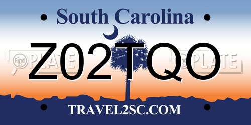 Z02TQO South Carolina License Plate