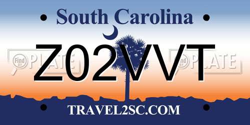 Z02VVT South Carolina License Plate