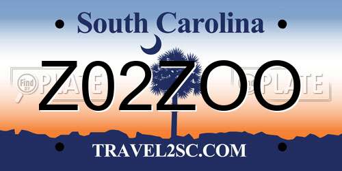 Z02ZOO South Carolina License Plate