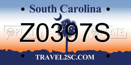 Z0397S South Carolina License Plate