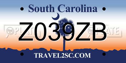 Z039ZB South Carolina License Plate