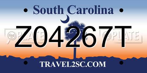 Z04267T South Carolina License Plate