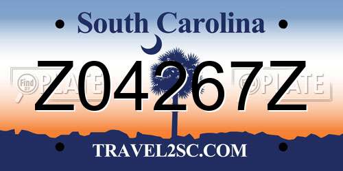 Z04267Z South Carolina License Plate