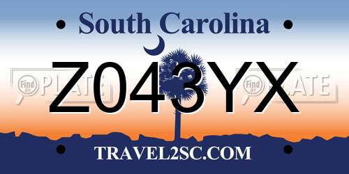 Z043YX South Carolina License Plate