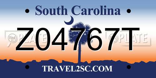 Z04767T South Carolina License Plate