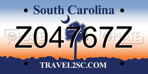 Z04767Z South Carolina License Plate