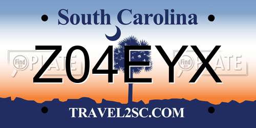 Z04EYX South Carolina License Plate
