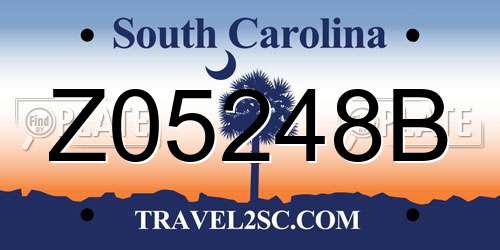 Z05248B South Carolina License Plate