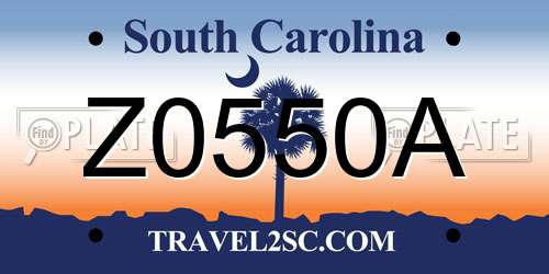 Z0550A South Carolina License Plate