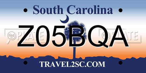 Z05BQA South Carolina License Plate