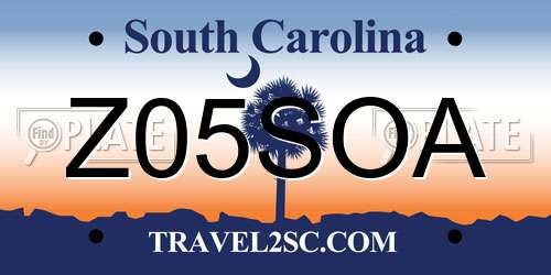 Z05SOA South Carolina License Plate