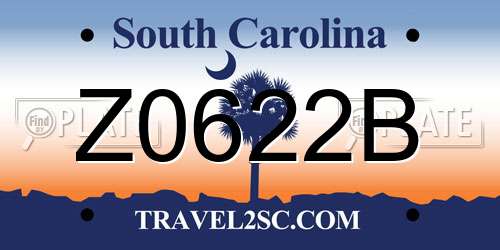Z0622B South Carolina License Plate