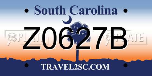 Z0627B South Carolina License Plate