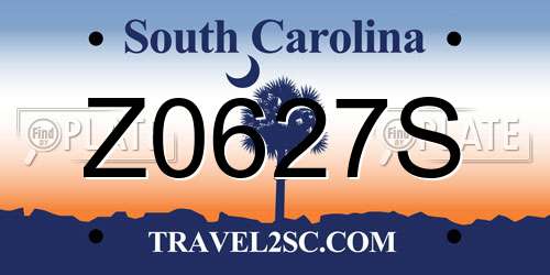 Z0627S South Carolina License Plate