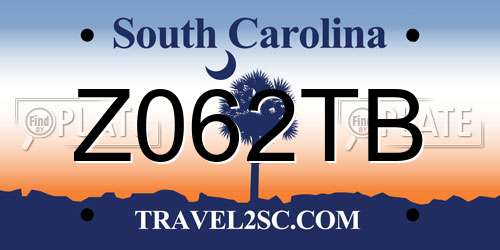 Z062TB South Carolina License Plate