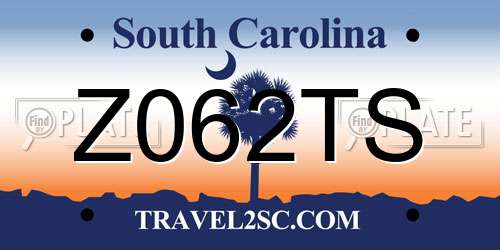 Z062TS South Carolina License Plate