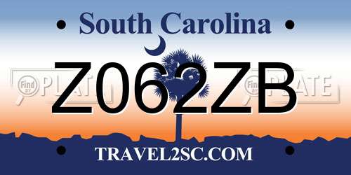 Z062ZB South Carolina License Plate