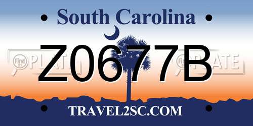 Z0677B South Carolina License Plate