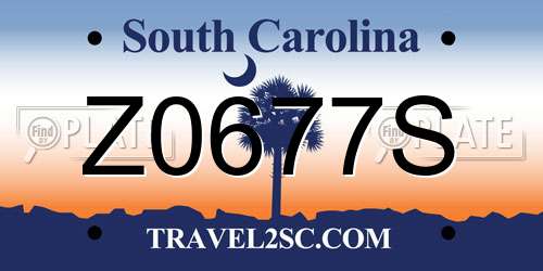 Z0677S South Carolina License Plate
