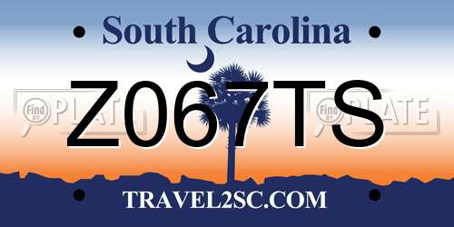 Z067TS South Carolina License Plate