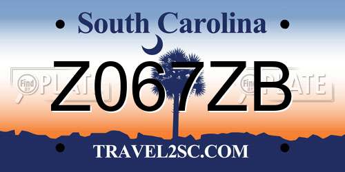 Z067ZB South Carolina License Plate