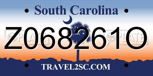 Z068261O South Carolina License Plate
