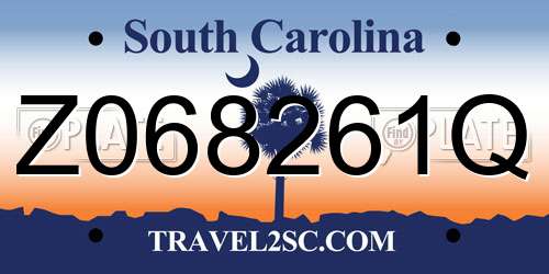 Z068261Q South Carolina License Plate