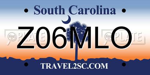 Z06MLO South Carolina License Plate