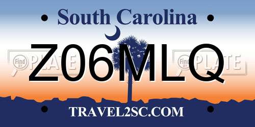 Z06MLQ South Carolina License Plate