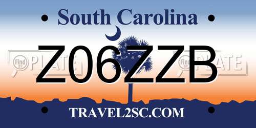 Z06ZZB South Carolina License Plate