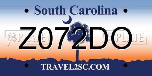 Z072DO South Carolina License Plate