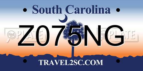 Z075NG South Carolina License Plate