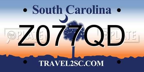 Z077QD South Carolina License Plate