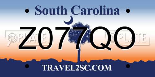 Z077QO South Carolina License Plate