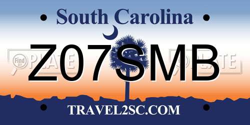 Z07SMB South Carolina License Plate