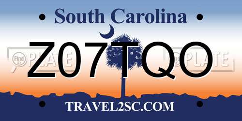 Z07TQO South Carolina License Plate