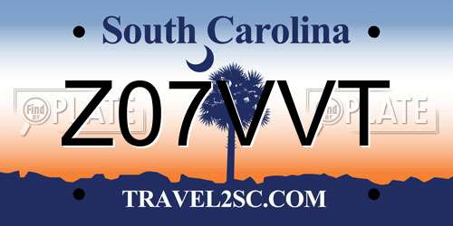Z07VVT South Carolina License Plate