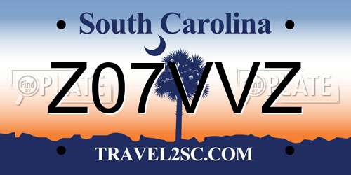 Z07VVZ South Carolina License Plate