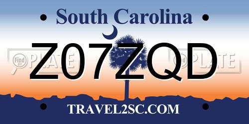 Z07ZQD South Carolina License Plate